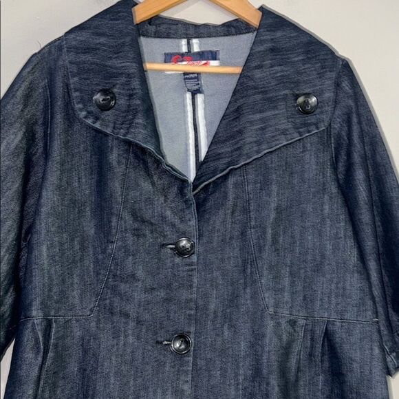 Denim Jean Jacket with Three-Quarter Sleeves - Picture 9 of 14